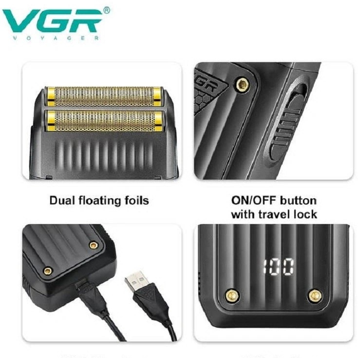 ماشین اصلاح وی جی آر مدل V-363 با تیغه تیتانیوم و صفر زن