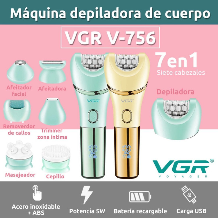 اپیلاتور ۷ کاره ضدآب وی جی آر مدل V-756