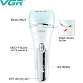 اپیلاتور ۶ کاره وی جی آر مدل V-733 ضد آب