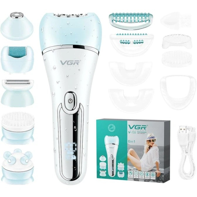 اپیلاتور ۶ کاره وی جی آر مدل V-733 ضد آب